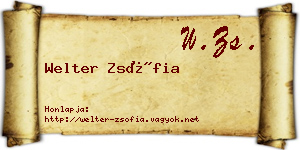 Welter Zsófia névjegykártya