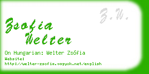 zsofia welter business card